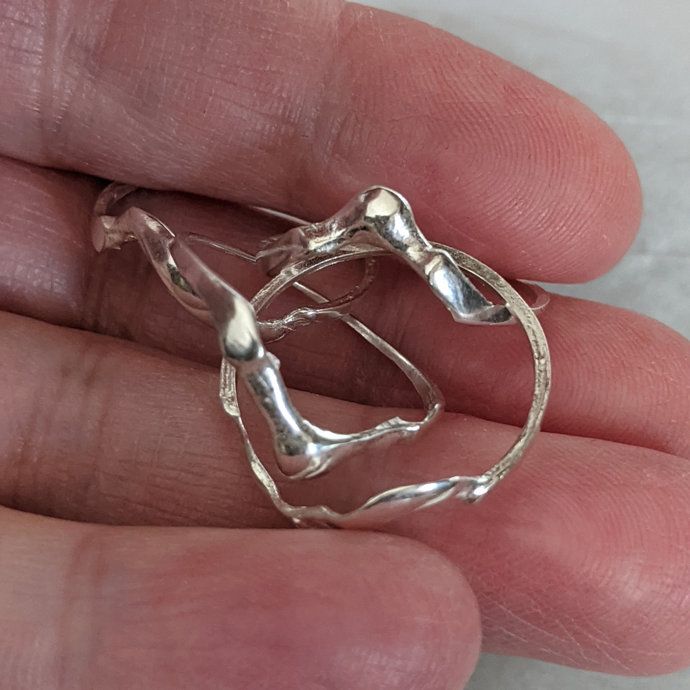 4 Band Puzzle Ring .925 Silver - Picture 8 of 11